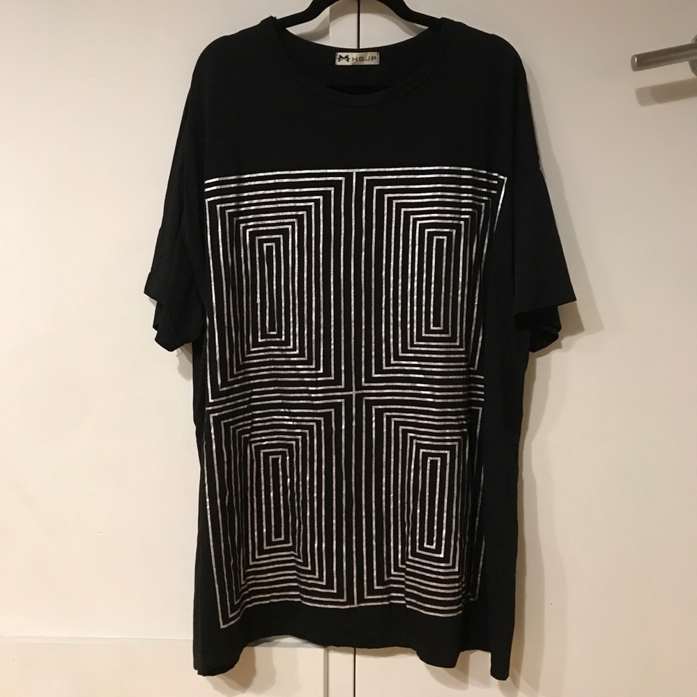 H.S.J.P. Black Oversized Shirt Dress